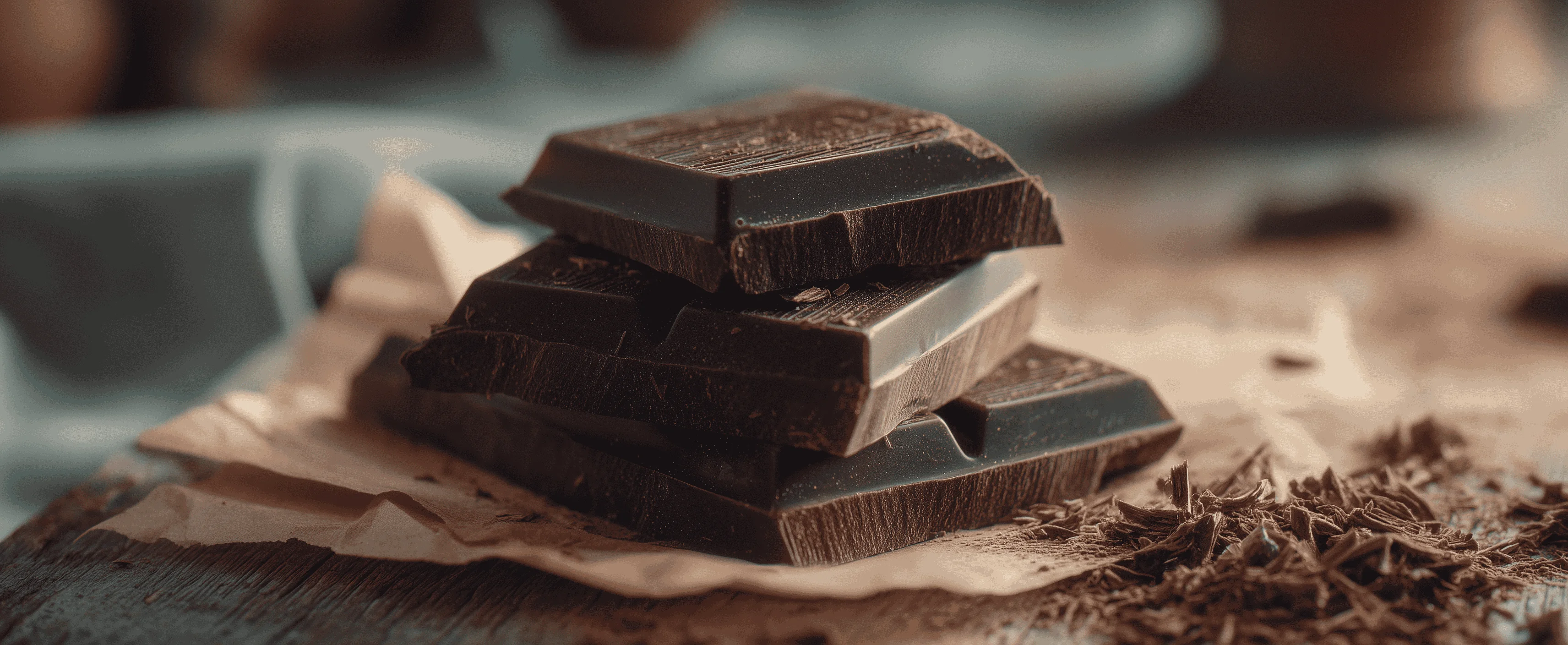 Image of assorted chocolate pieces and cocoa beans